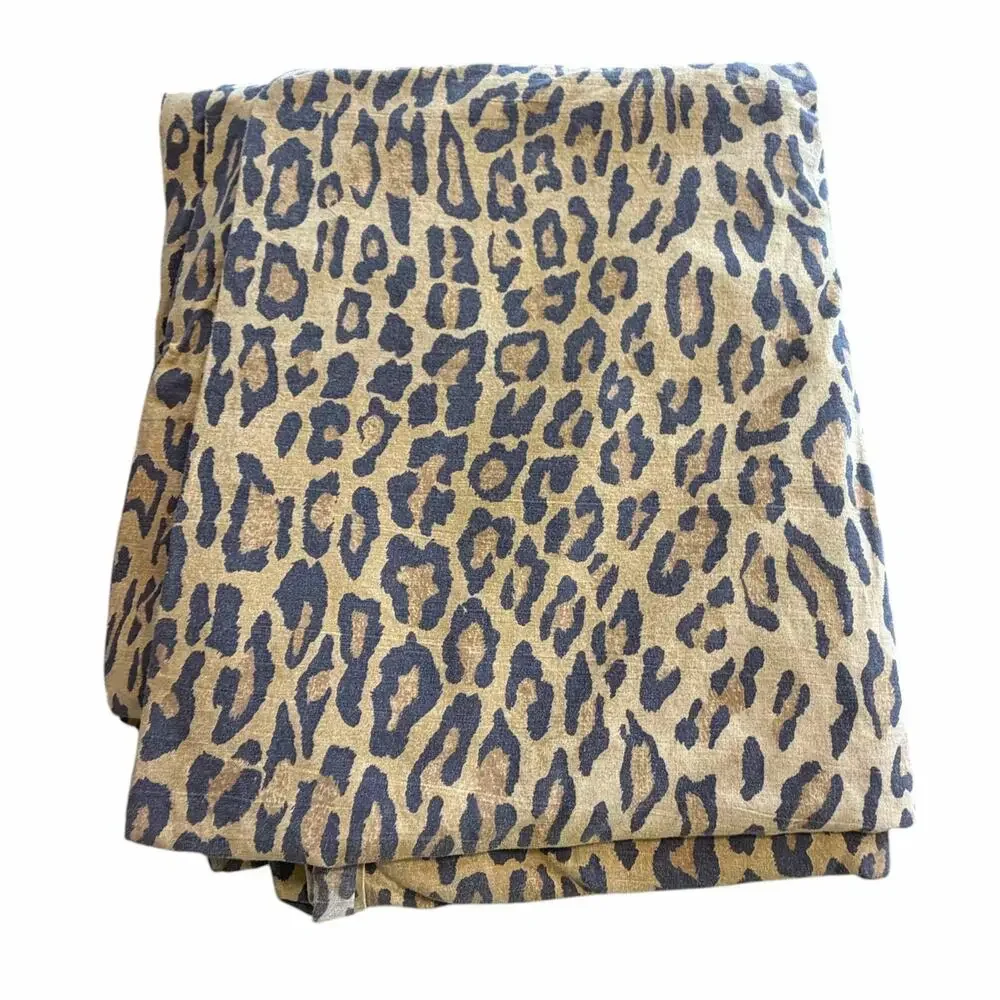 VTG Ralph Lauren Aragon Leopard Print Queen Flat Sheet Made in USA Cotton 90s #1